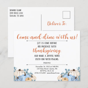 Convite de Ação de Graças Escritura Patch de Abóbo