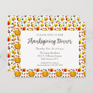 Convite de Ação de Graças Ilustrado