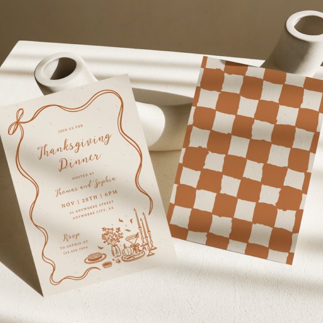 Convite de Ação de Graças Impressionante Desenhado (Criador carregado)