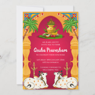 Convite de Acolhimento Indiano Gruhapravesham