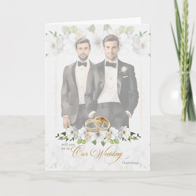 Convite de Acompanhante de Casamento Gay para Dois (Frente)