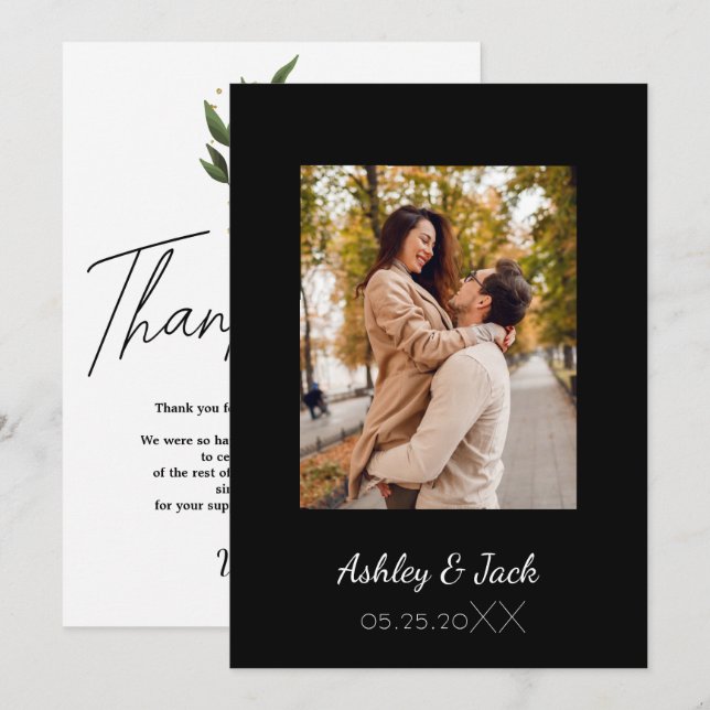 Convite de Agradecimento de Casamento com Foto Ele (Frente/Verso)