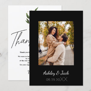 Convite de agradecimento de casamento com foto ele