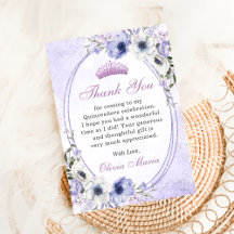 Convite de agradecimento para tiara floral de borb