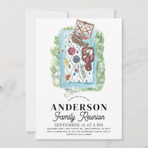 Convite de água-forte para picnic de reunião de fa