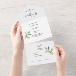 Convite de Aguarela Tudo em Um Vegetação