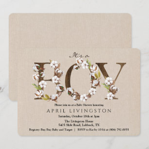 Convite de Algodão com Alfabeto para Chá de Bebê M