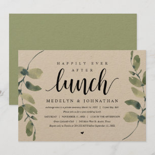 Convite de Almoço de Casamento Furtivo com Eucalip
