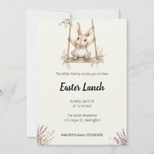 Convite de almoço de páscoa