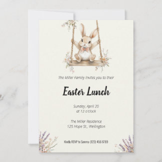 Convite de almoço de páscoa