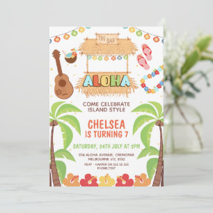 Convite de Aloha para Aloha no Havaí Colorido