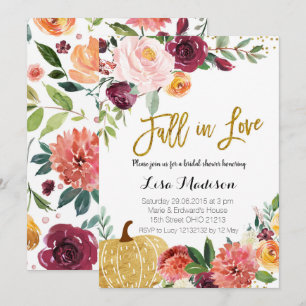 Convite de Amor de Abóbora Marsala de Outono