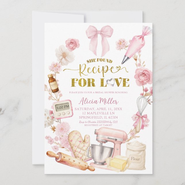 Convite de Amor para Assar Coquette Rosa (Frente)