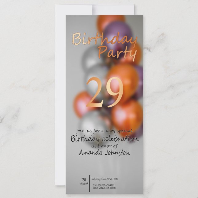 Convite de aniversário (Frente)