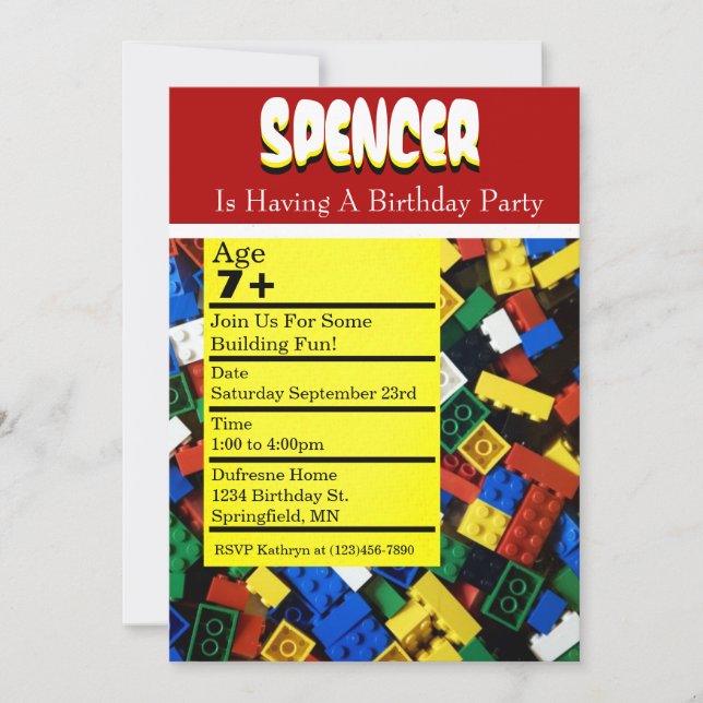 Convite de aniversário (Frente)