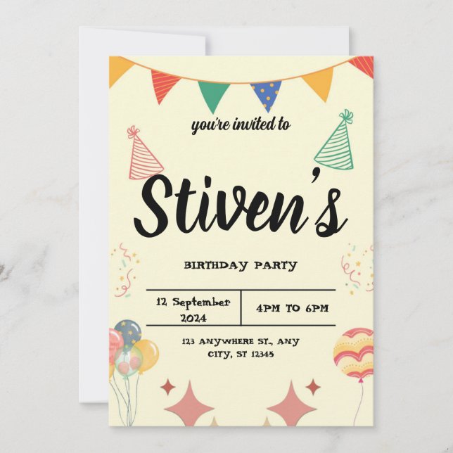 Convite de aniversário (Frente)