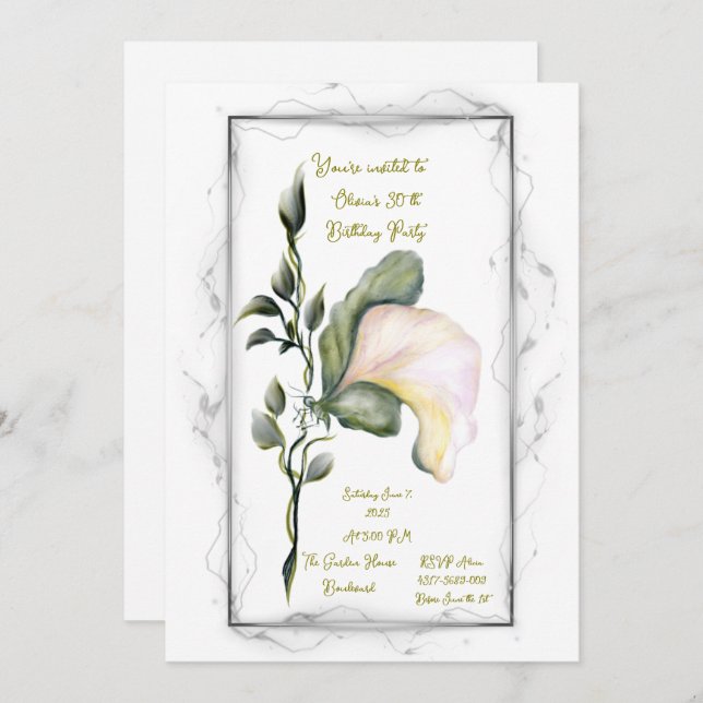 Convite de aniversário (Frente/Verso)