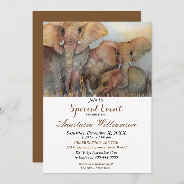 CONVITE DE ANIVERSÁRIO 10º ELEPHANT (Frente/Verso)