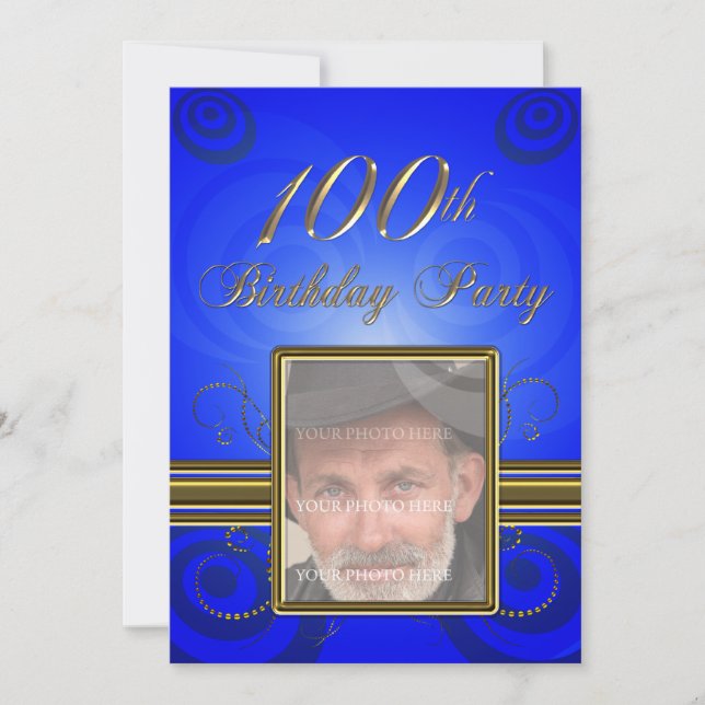 convite de aniversário 100º (Frente)