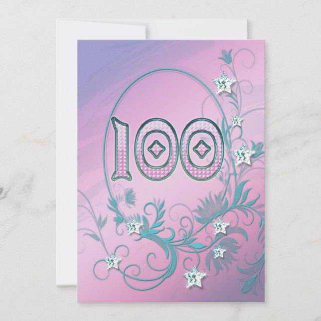 Convite de aniversário 100 anos (Frente)