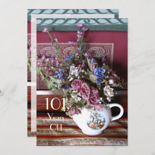 convite de aniversário 101rua, bule Vintage