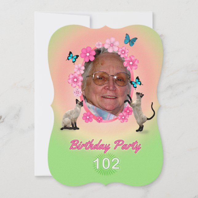 convite de aniversário 102 (Frente)