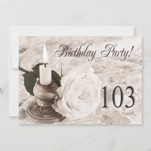 Convite de aniversário 103 anos velho