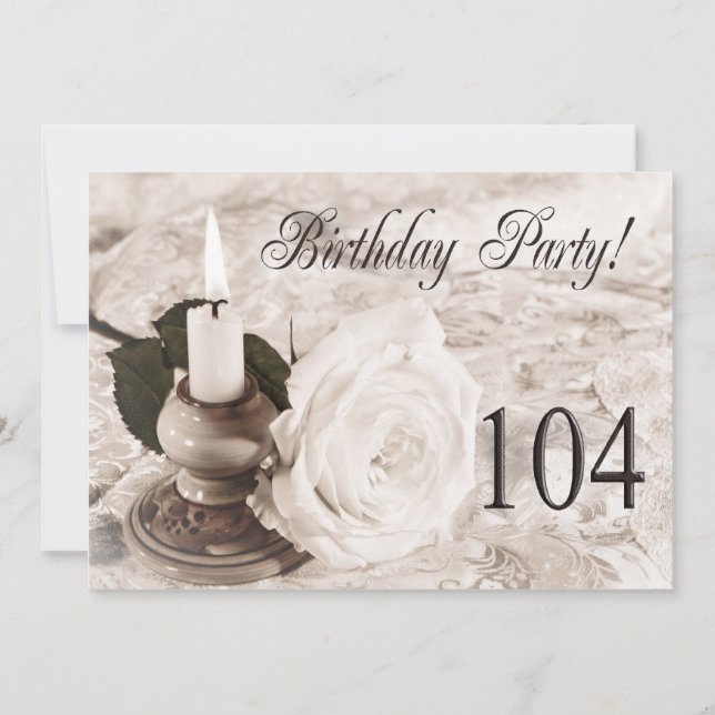 Convite de aniversário 104 anos (Frente)