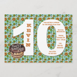 Convite de aniversário 10 grande