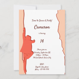 Convite de aniversário 14 de dança rosa