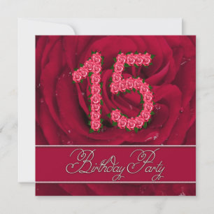 convite de aniversário 15 com rosas