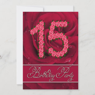 convite de aniversário 15 com rosas