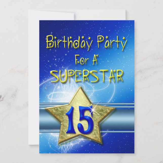 Convite de aniversário 15 para uma Superstar. (Frente)