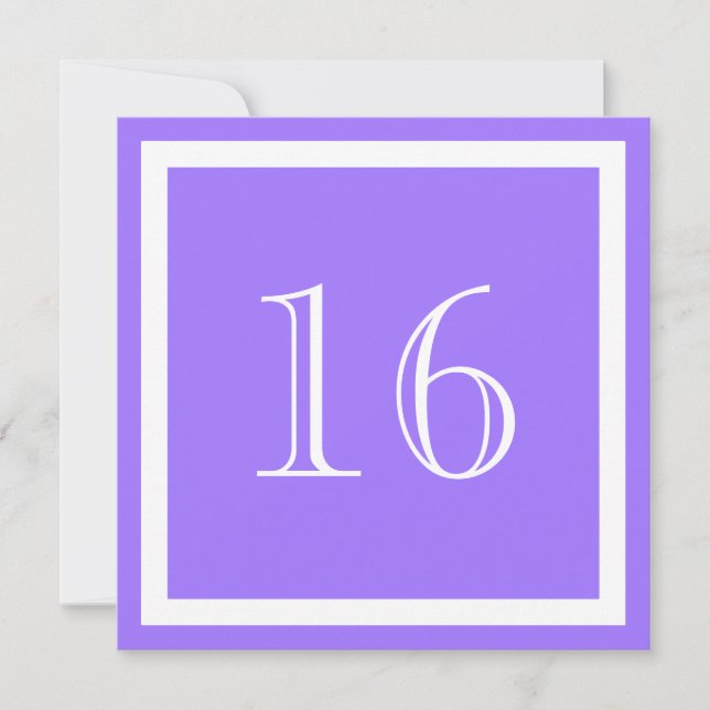 convite de aniversário 16 - Lilac Roxo (Frente)