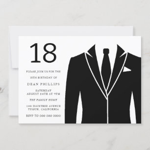 Convite de aniversário 18º Acoplamento Preto