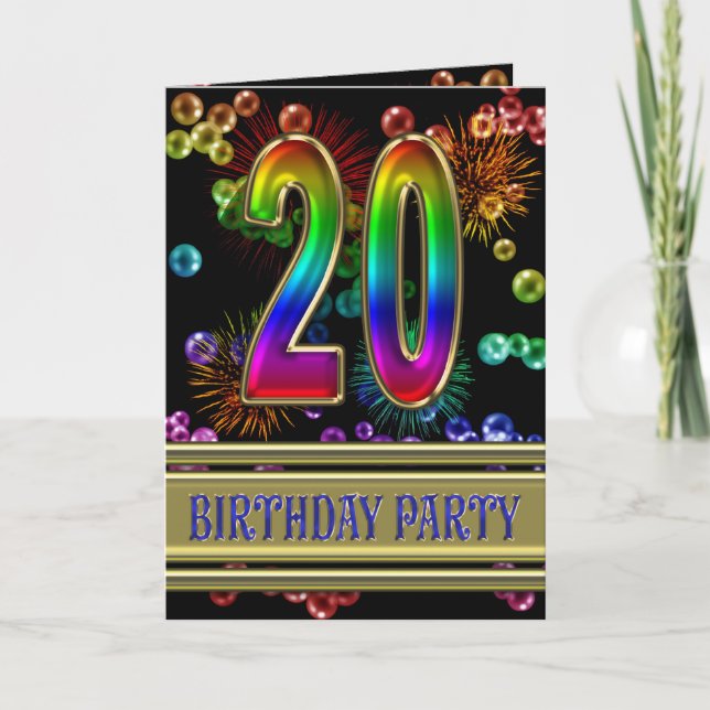 Convite de aniversário 20 (Frente)