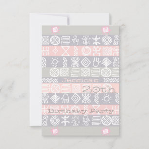 Convite de aniversário 20 étnico
