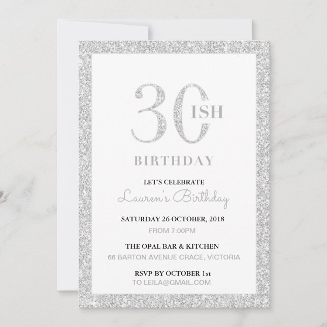 convite de aniversário 30ish (Frente)