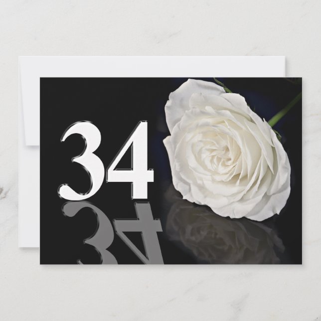 Convite de aniversário 34 anos velho (Frente)