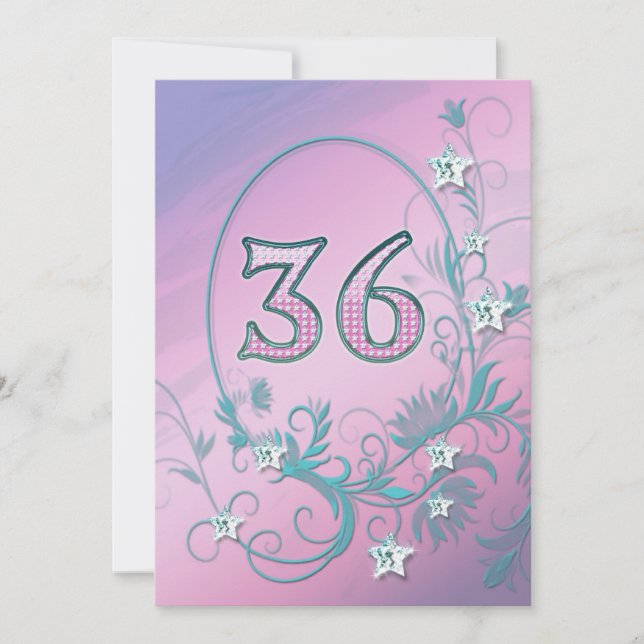 Convite de aniversário 36 anos (Frente)