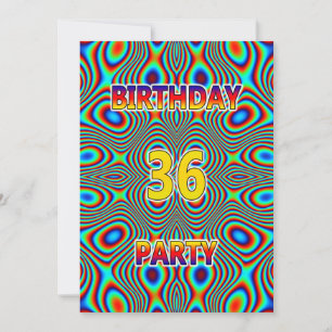 Convite de aniversário 36 Psychedelic