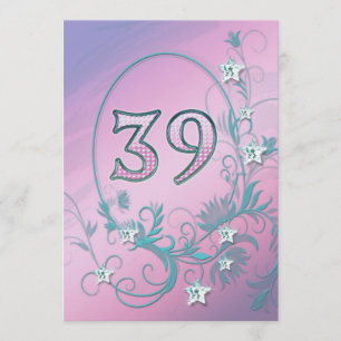 Convite de aniversário 39 anos velho