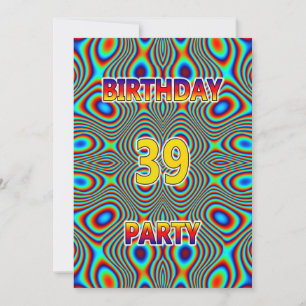 Convite de aniversário 39 Psychedelic