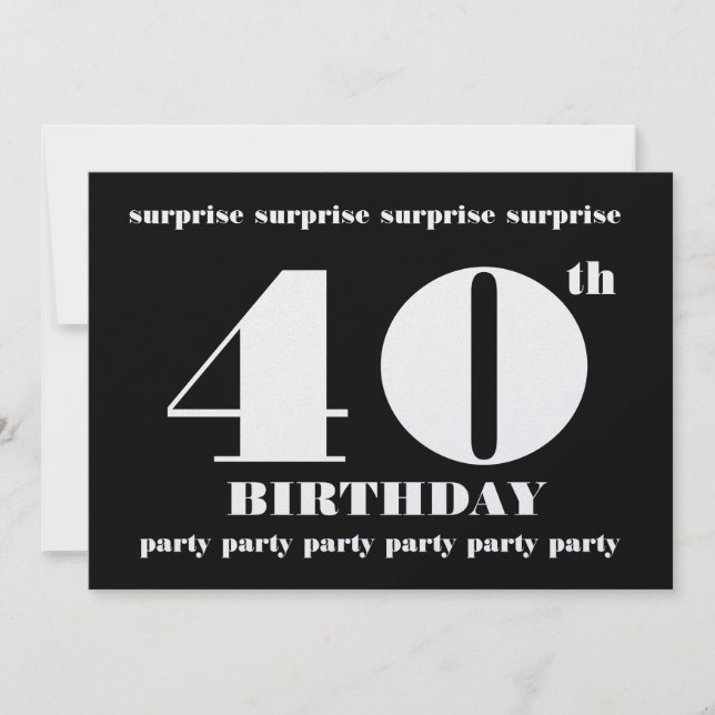 Convite de aniversário 40º SURPREE (Frente)
