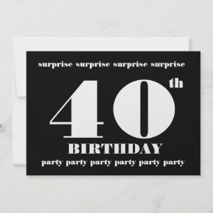 Convite de aniversário 40º SURPREE