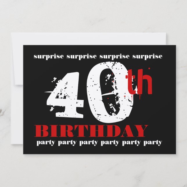 Convite de aniversário 40º SURPREE (Frente)