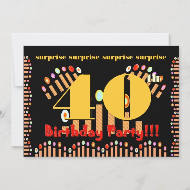 Convite de aniversário 40º SURPREE (Frente)