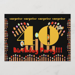Convite de aniversário 40º SURPREE
