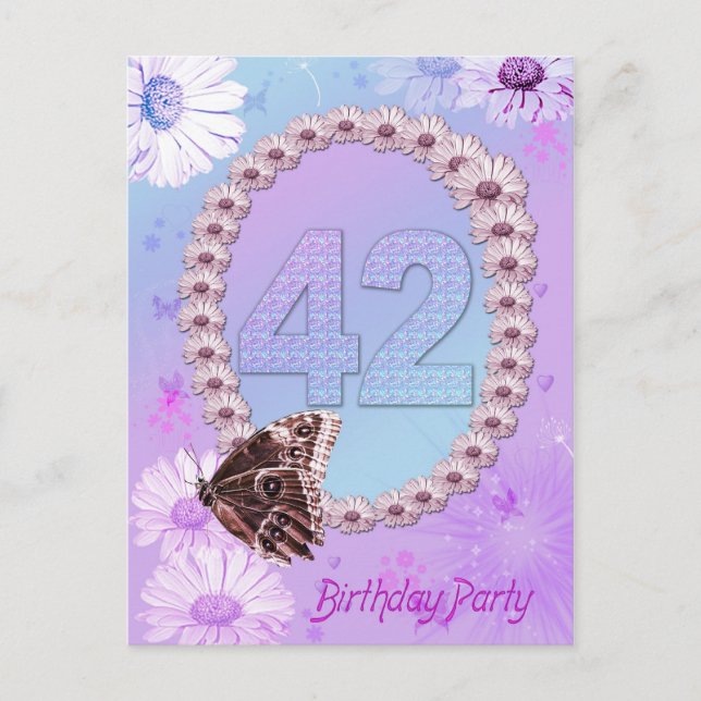 convite de aniversário 42 (Frente)