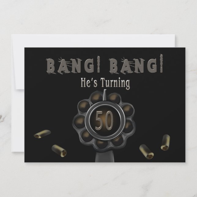 CONVITE DE ANIVERSÁRIO - 50º - BANG PEWTER (Frente)